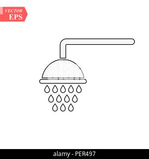 Shower outline icon. linear style sign for mobile concept and web design. Showerheads simple line vector icon. Symbol, logo illustration. Pixel perfec Stock Vector