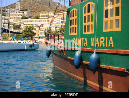 Tourist pirate ships in the port of Bali Stock Photo