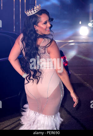 Natalie Nunn enters the house during the Celebrity Big Brother Launch