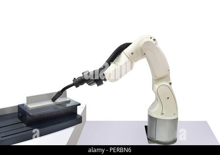 Welding power robots high quality of small part on white background Stock Photo