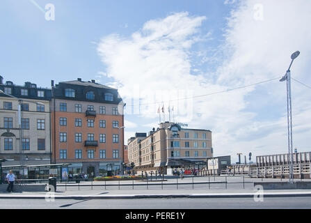 STOCKHOLM, SWEDEN - JULY 11, 2018: Hotel Hilton at Slussen Sodermalm on July 11, 2018 in Stockholm, Sweden. Stock Photo