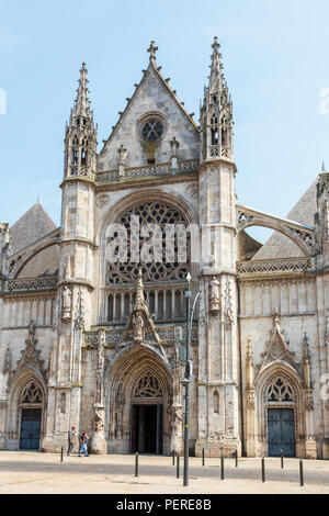 Saint Eloi Church front facade, in Dunkirk (Dunkerque), France, with a ...