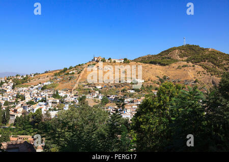 Hillside village around the Alhambra Palace in Granada Spain Stock Photo