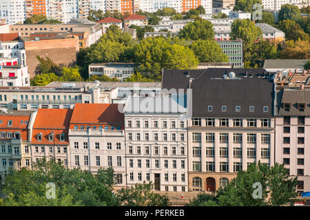 cityscape aerial - roofs of buildings in Berlin city Stock Photo