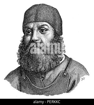 Peter Vischer the Elder (* around 1455 in Nuremberg  † January 7, 1529 ibid), German sculptor and redsmith. After a copperplate engraving., Stock Photo