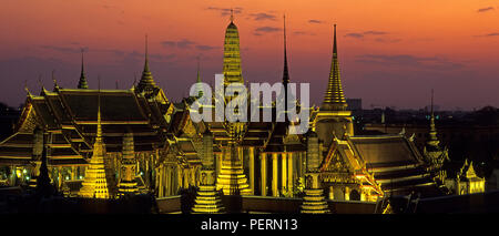 Wat Phra Kaew, the temple of the Emerald Buddha, and the Grand Palace in Bangkok, Thailand, Asia