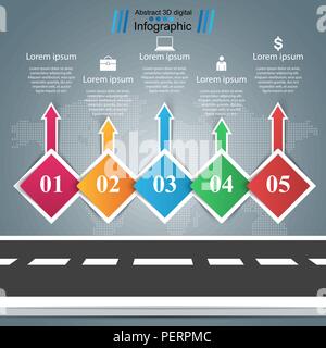 Five ideas process chart template for presentation Stock Vector Image ...