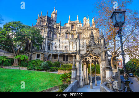 Impressive Quinta da Regaleira Palace,Sintra,near Lisbon,Portugal. Stock Photo