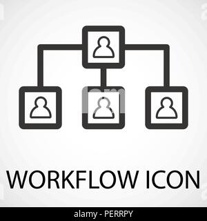 Simple workflow line art icon, vector Stock Vector