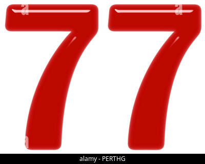Numeral 77, Seventy Seven, Reflected On The Water Surface, Isolated On  White, 3d Render Stock Photo, Picture and Royalty Free Image. Image  76144149.