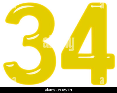 Numeral 34, thirty four, isolated on white background, 3d render Stock ...