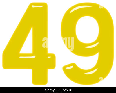 Numeral 49, forty nine, isolated on white background, 3d render Stock Photo