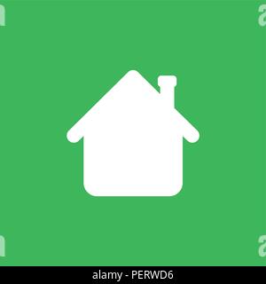 Flat vector icon concept of house arrow showing up on green background. Stock Vector