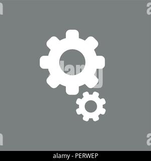 Flat vector icon concept of gears on grey background. Stock Vector