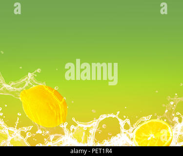 conceptual lemons in splashes Stock Photo