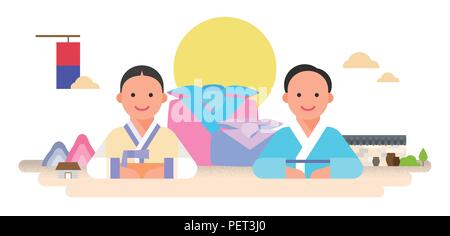 Vector - Korea's National Memorial Days. the anniversary of Korean memorial holidays such as Children's Day, Independence Day, Buddha's birthday and so on. 016 Stock Vector