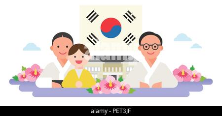 Vector - Korea's National Memorial Days. the anniversary of Korean memorial holidays such as Children's Day, Independence Day, Buddha's birthday and so on. 008 Stock Vector