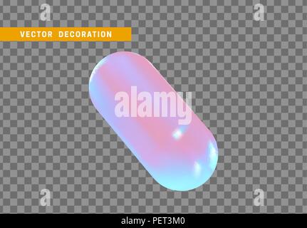 3d shape isolated capsule on transparent background, Stock Vector