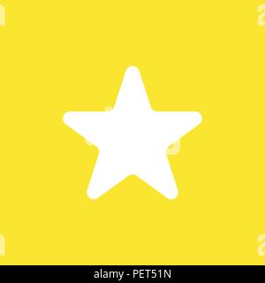 Flat vector icon concept of star shape on yellow background. Stock Vector