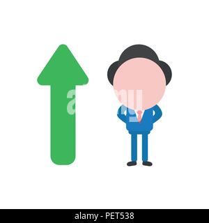 Vector illustration businessman character with arrow moving down and ...