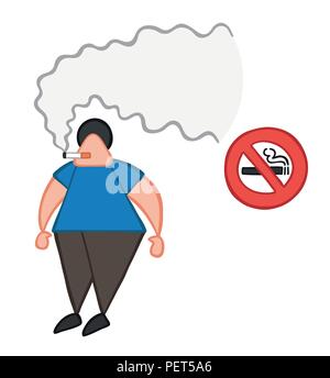 man smoking cigarette icon outline collection in black and on white ...