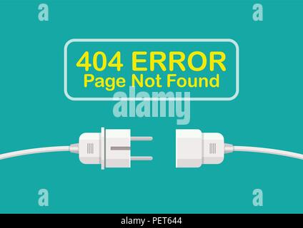 404 Page Not Found Error. Internet connection problem concept Stock Vector