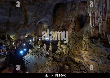 Interior of Dong Thien Duong cave, also known as Paradise Cave, in Phong Nha National Park, North-Central Vietnam. The area has been designated a UNES Stock Photo