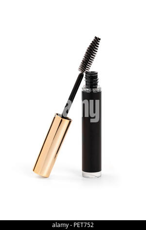 mascara tube and wand isolated on white background Stock Photo