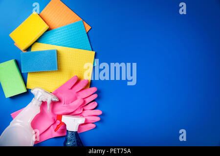 House cleaning products, copy space. Stock Photo by stockfilmstudio