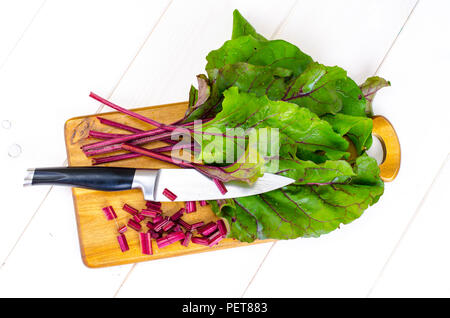 Bunch of green beet leaves. Studio Photo Stock Photo