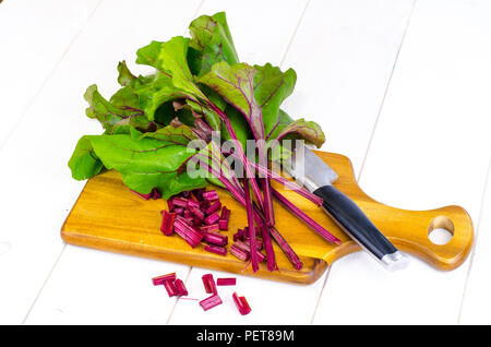 Bunch of green beet leaves. Studio Photo Stock Photo