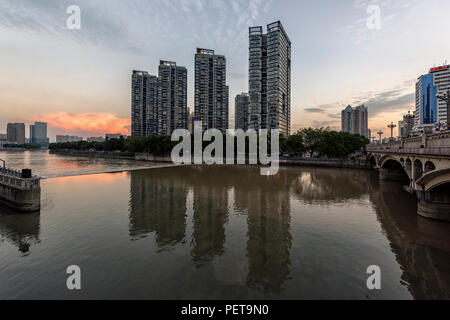 Downtown of Chengdu, Sichuan, China. Chengdu is the largest and the fastest growing city in South West China. Stock Photo