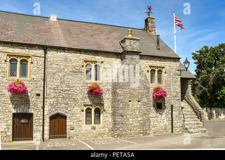 the historic town hall in Llantwit Major in the Vale of Glamorgan Stock Photo