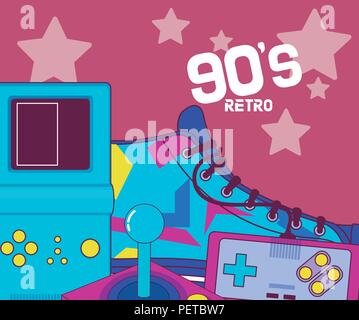 90s retro cartoons Stock Vector