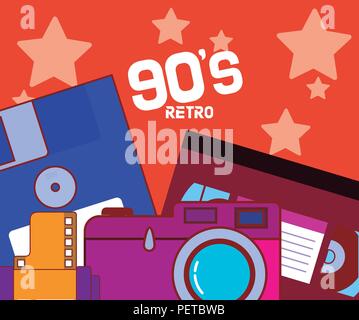 90s retro cartoons Stock Vector