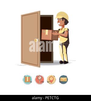 courier delivery service with box vector illustration design Stock Vector