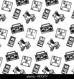 line retro thing old equipment background Stock Vector