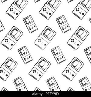 grunge hand tetris videogame console background Stock Vector