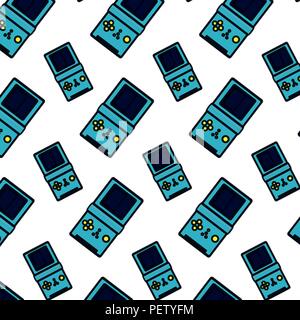 color videogame console and hand tetris background Stock Vector Image ...