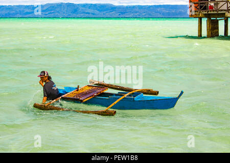 Philippines, Negros Island - Feb 05, 2018: Manjuyod White Sandbar Stock Photo