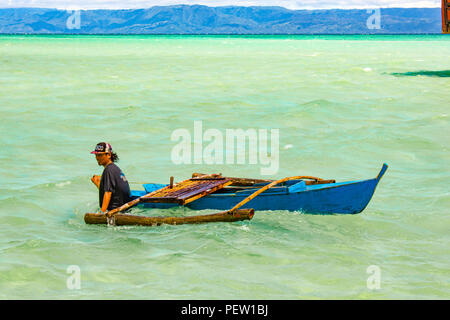 Philippines, Negros Island - Feb 05, 2018: Manjuyod White Sandbar Stock Photo