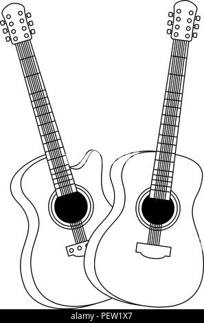 acoustic guitars musical instrument vector illustration design Stock Vector