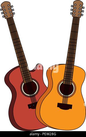 acoustic guitars musical instrument vector illustration design Stock Vector