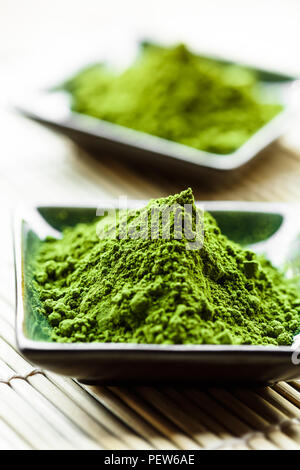 matcha tea powder in a bowl Stock Photo