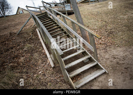 Old wooden stairs in Port Dover Ontario Stock Photo