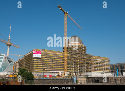Berlin, Germany - august, 2018: Construction of the Berlin Palace (German: Berliner Schloss or Stadtschloss) a.k.a.  City Palace in Berlin, Germany Stock Photo