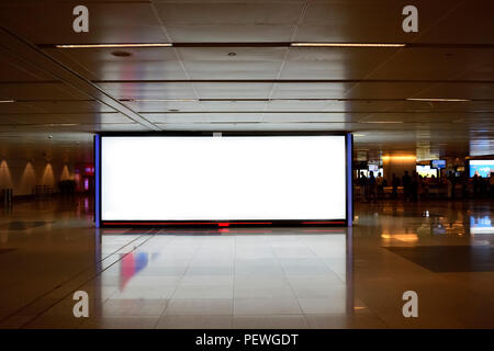 Blank Billboard in a airport lobby Stock Photo