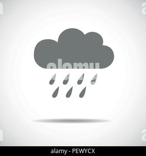 Rainy cloud single flat icon icon vector illustration EPS10 Stock Vector