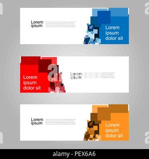 Vector abstract geometric web banner template. Stock Vector