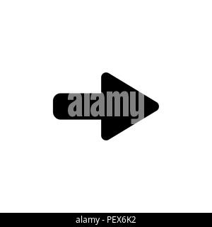 Right arrow symbol icon. vector illustration black on white background Stock Vector